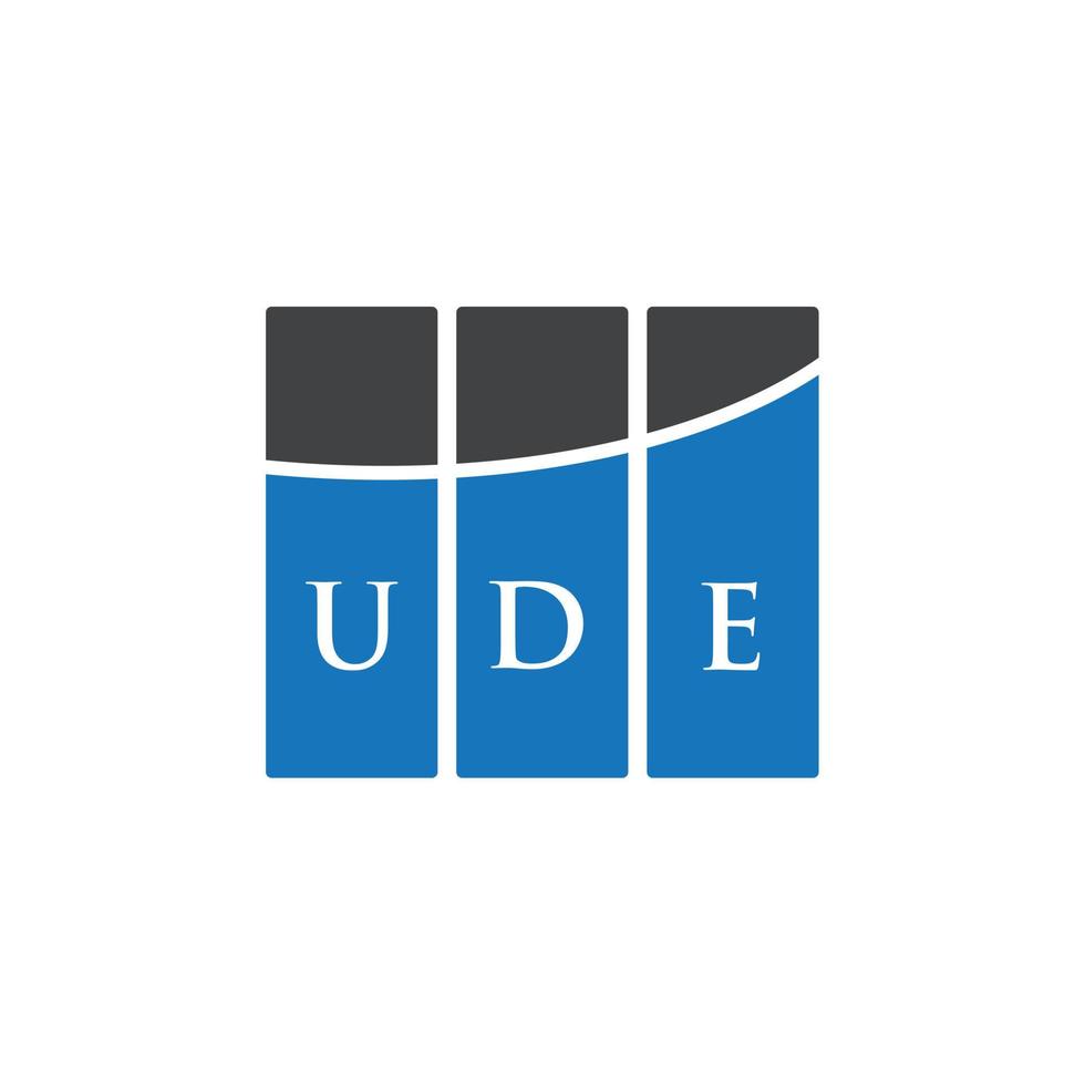 UDE letter logo design on white background. UDE creative initials letter logo concept. UDE letter design. vector