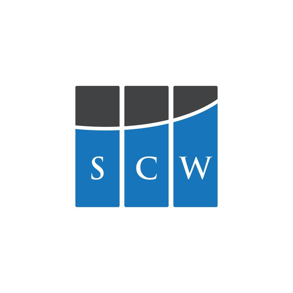 diseño de logotipo de letra scw sobre fondo blanco. concepto de logotipo de letra de iniciales creativas scw. diseño de letra scw. vector