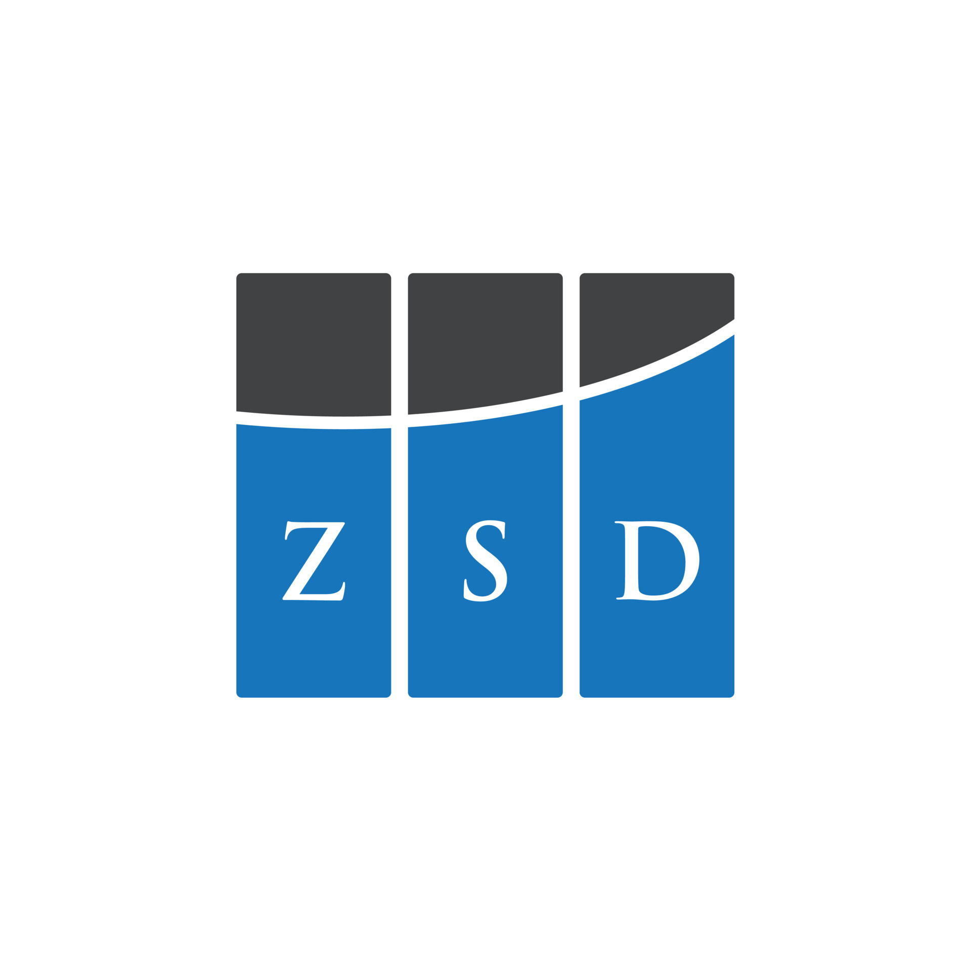 ZSD letter logo design on white background. ZSD creative initials