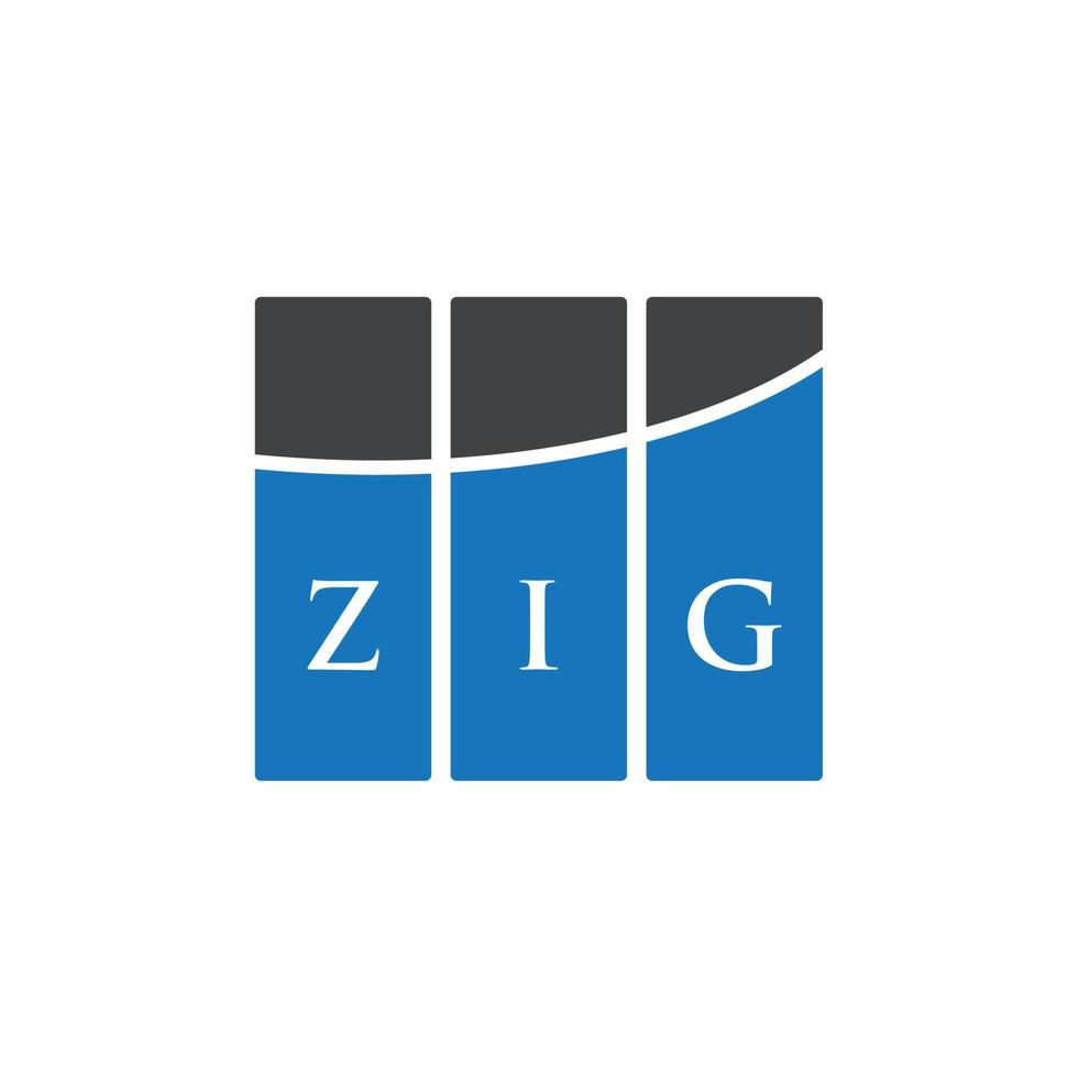 diseño de logotipo de letra zig sobre fondo blanco. concepto de logotipo de letra inicial creativa zig. diseño de letras en zig. vector