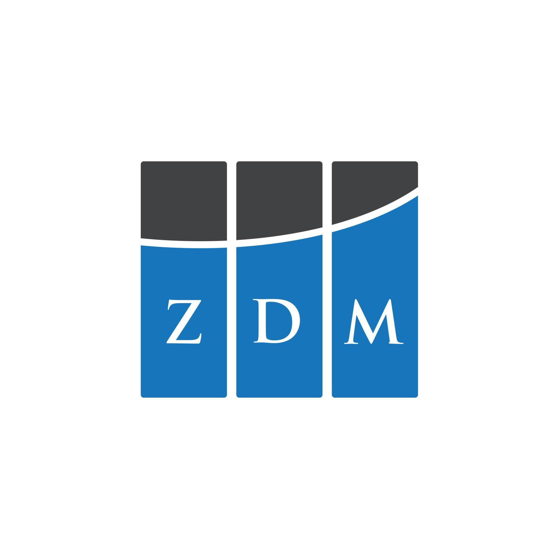 ZDM letter logo design on white background. ZDM creative initials letter logo concept. ZDM