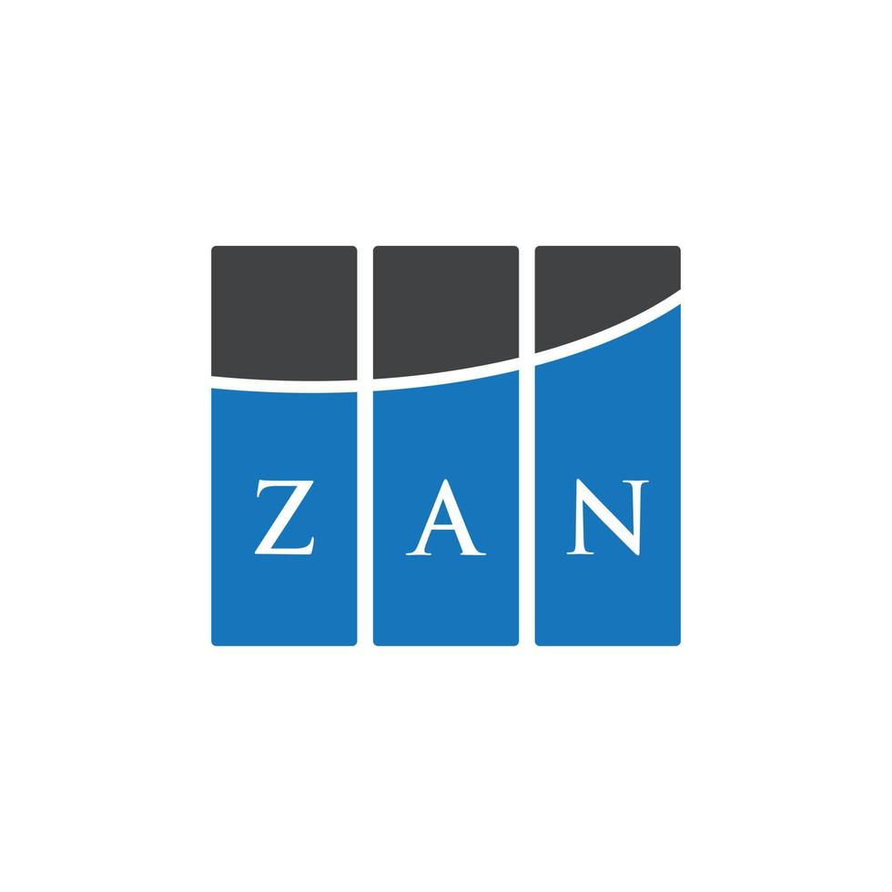 diseño de logotipo de letra zan sobre fondo blanco. concepto de logotipo de letra de iniciales creativas zan. diseño de letras zan. vector