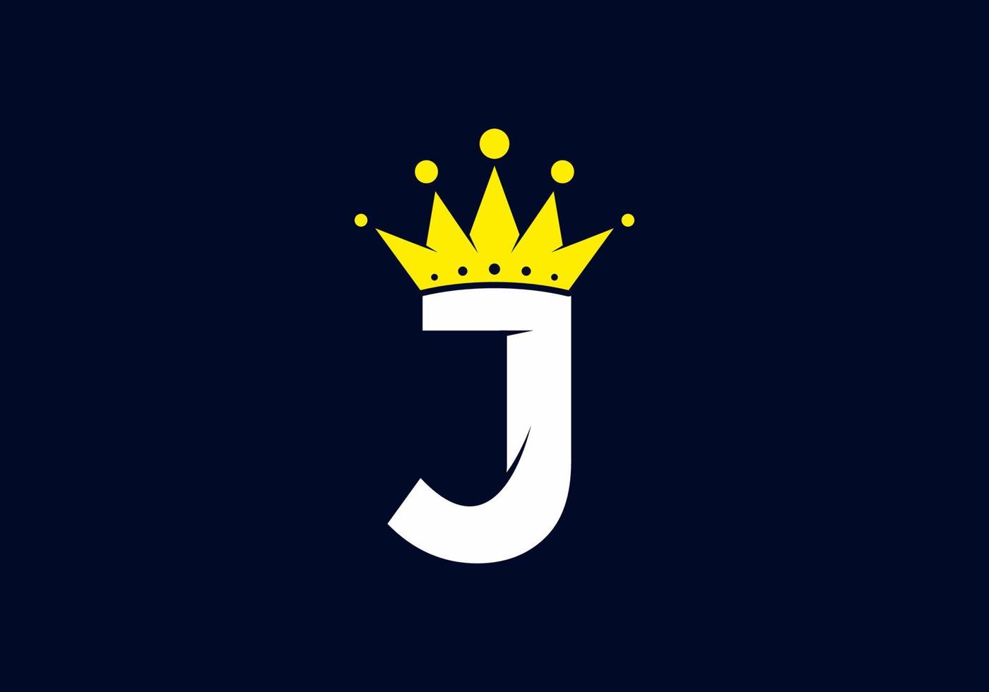 Initial J letter with crown vector