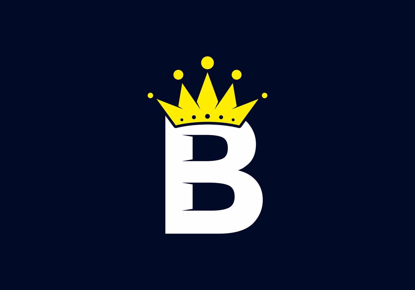 Initial B letter with crown vector