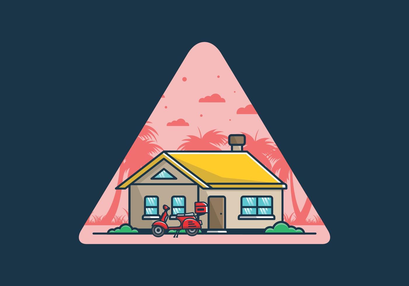 Colorful simple dream house flat illustration vector