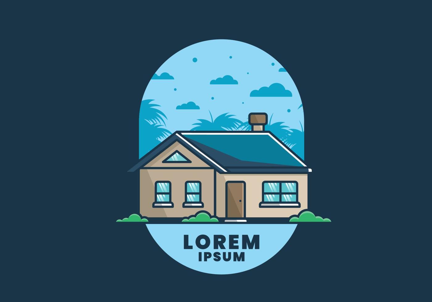Colorful simple dream house flat illustration vector