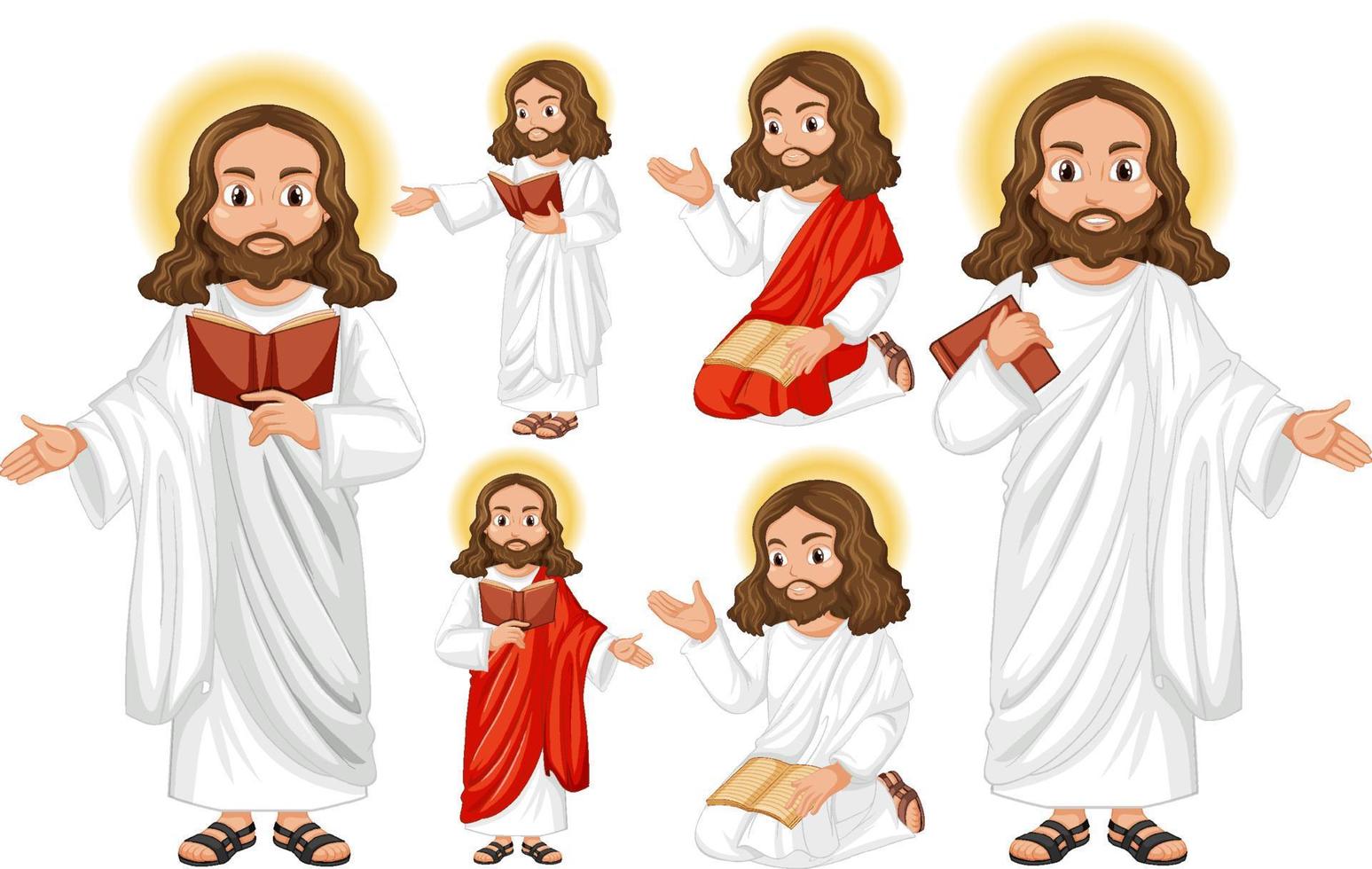 Holy man holding bible and pray vector