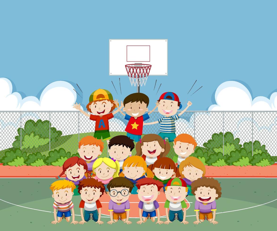 Big group of children vector