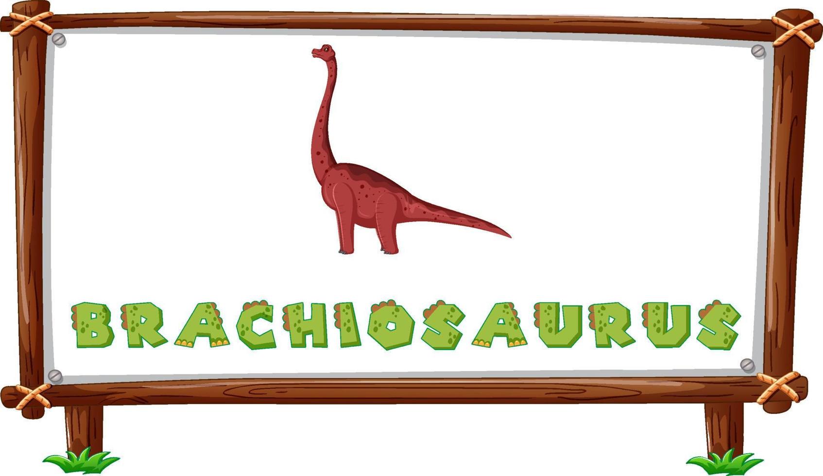 Frame template with dinosaurs and text brachiosaurus design inside vector