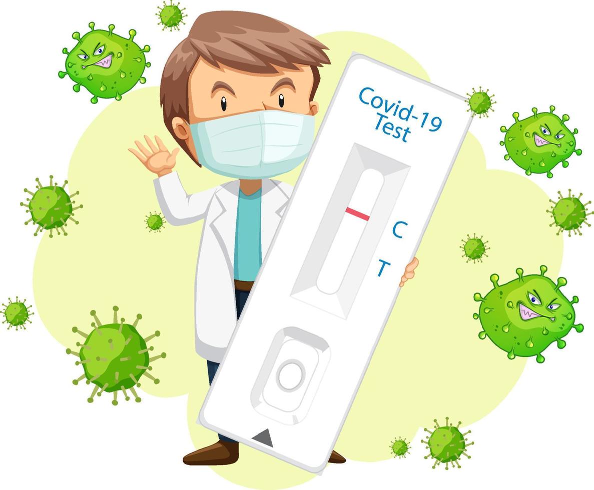 Covid-19 testing with antigent test kit vector