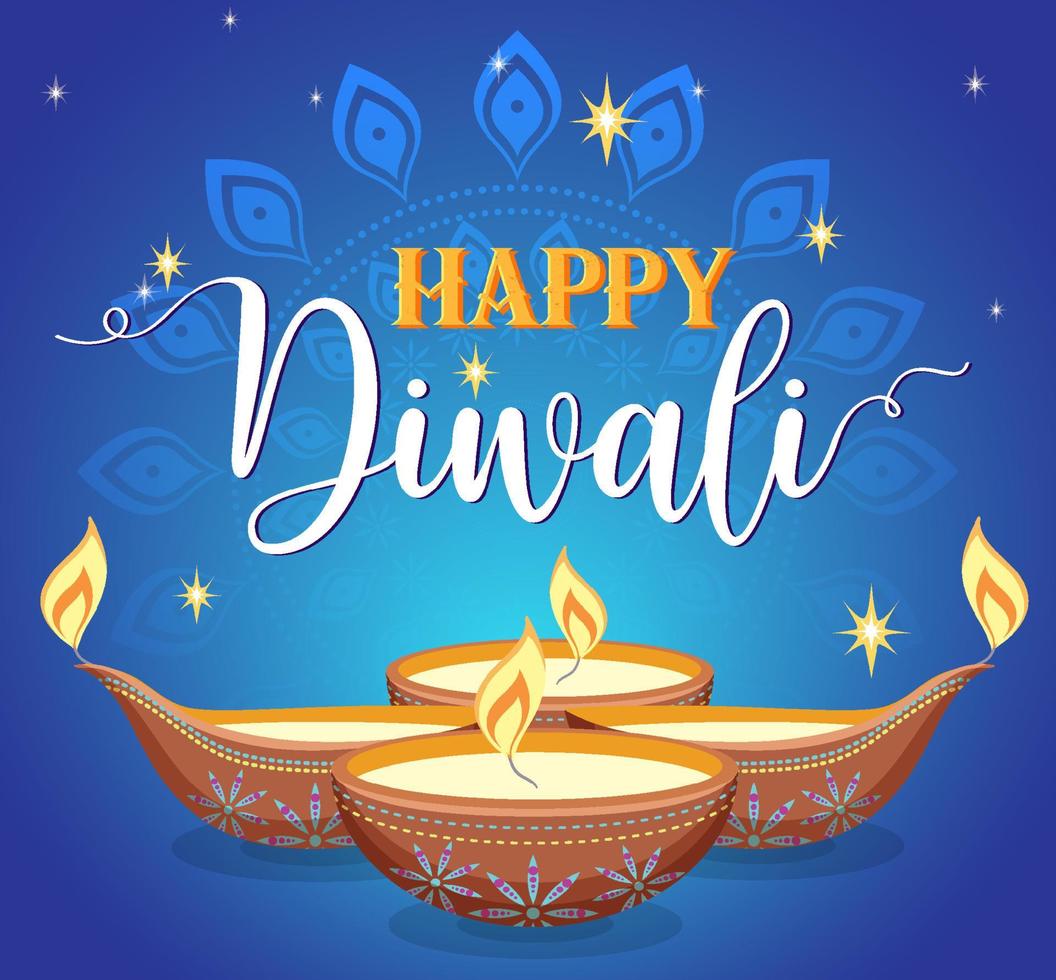 Diwali Indian festival of lights vector