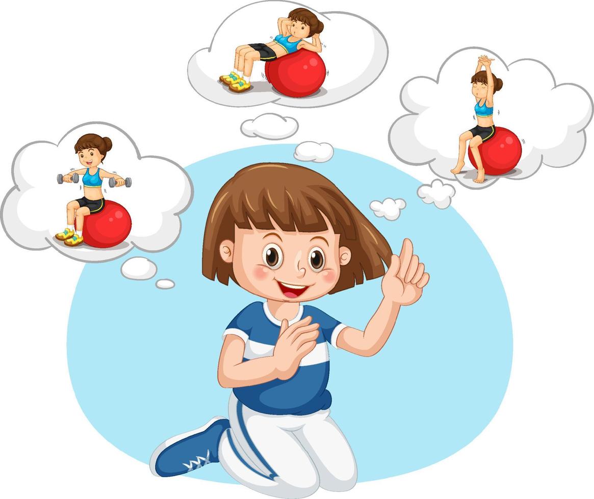 A kid with speech bubble templates exercise on white background vector