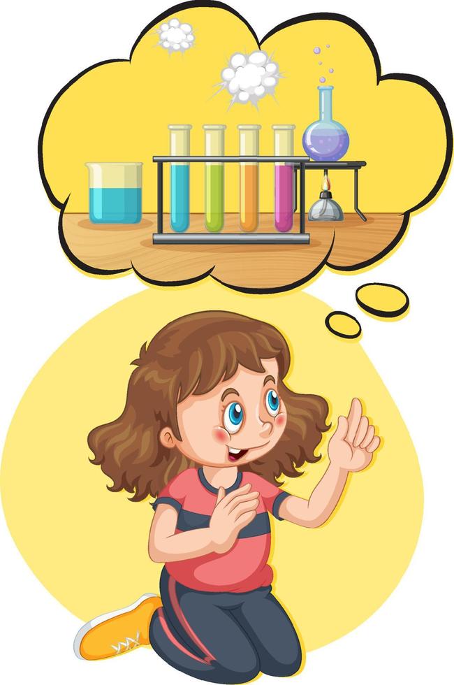 A girl thinking with callouts vector
