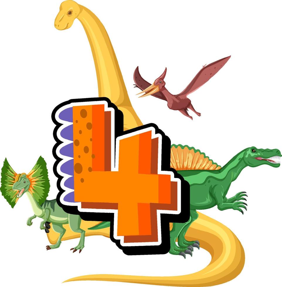 cuatro dinosaurios con dibujos animados número cuatro 7094950 Vector en Vecteezy cuatro dinosaurios con dibujos animados número cuatro 7094950 Vector en Vecteezy