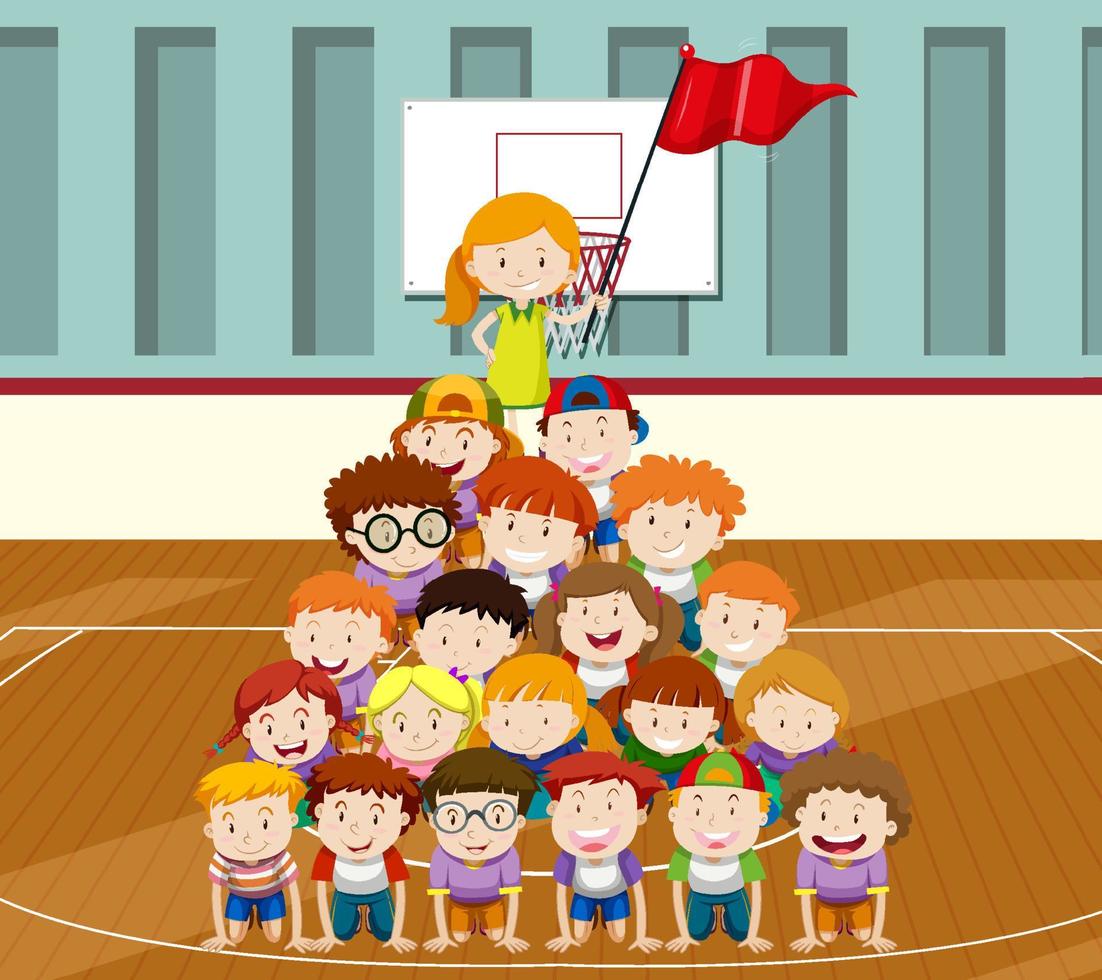 Big group of children vector