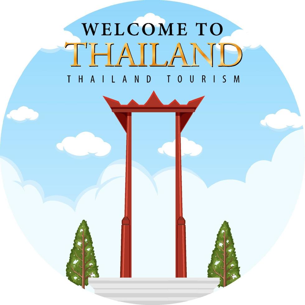 Giant swing of Thailand in circle template vector