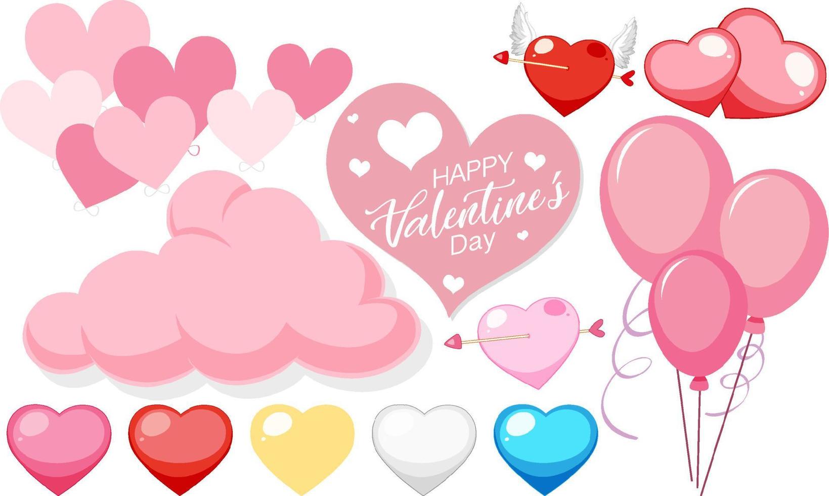 tema de San Valentín con corazones de color rosa vector