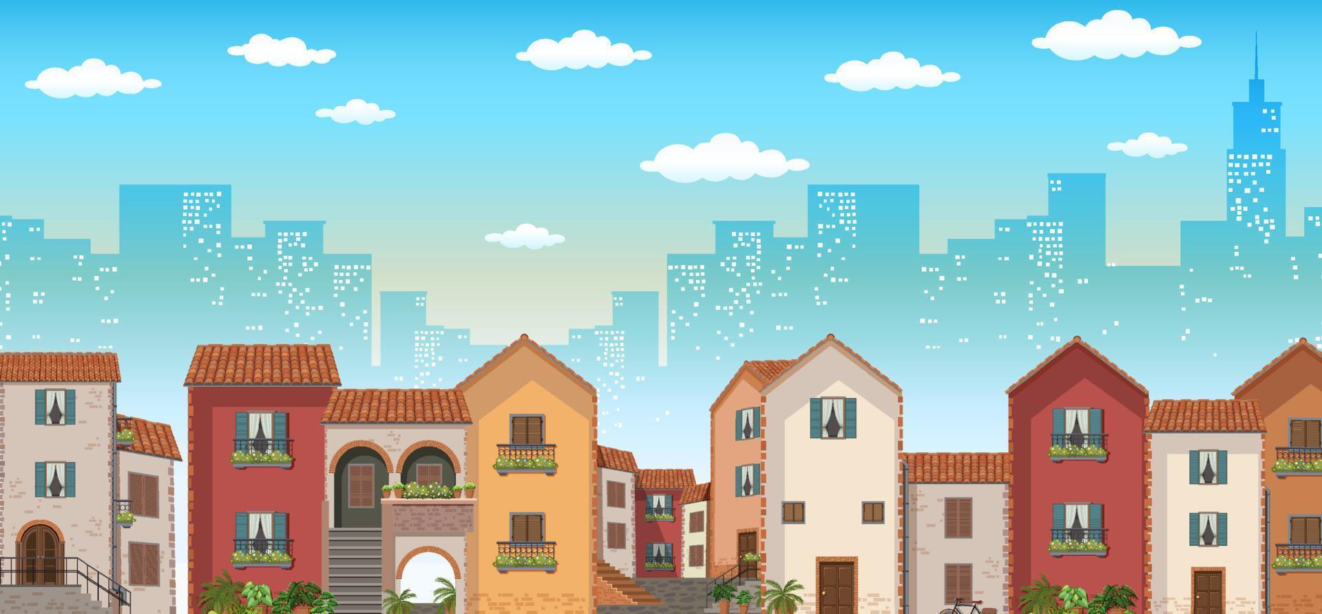 City building view at daytime vector