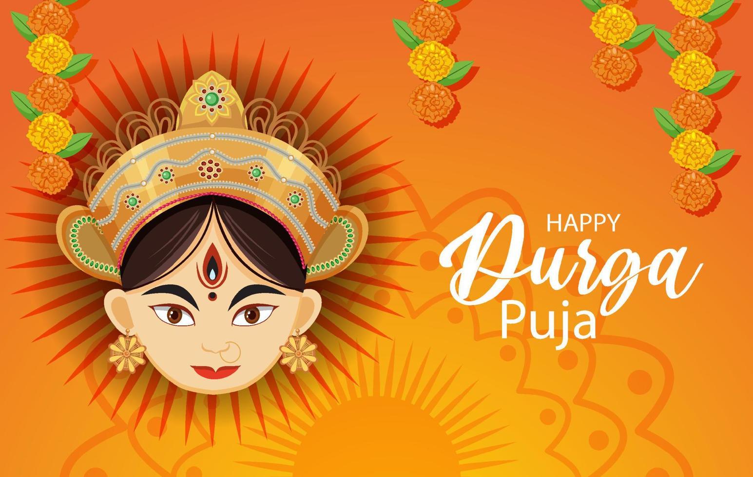 cartel del festival indio durga puja vector