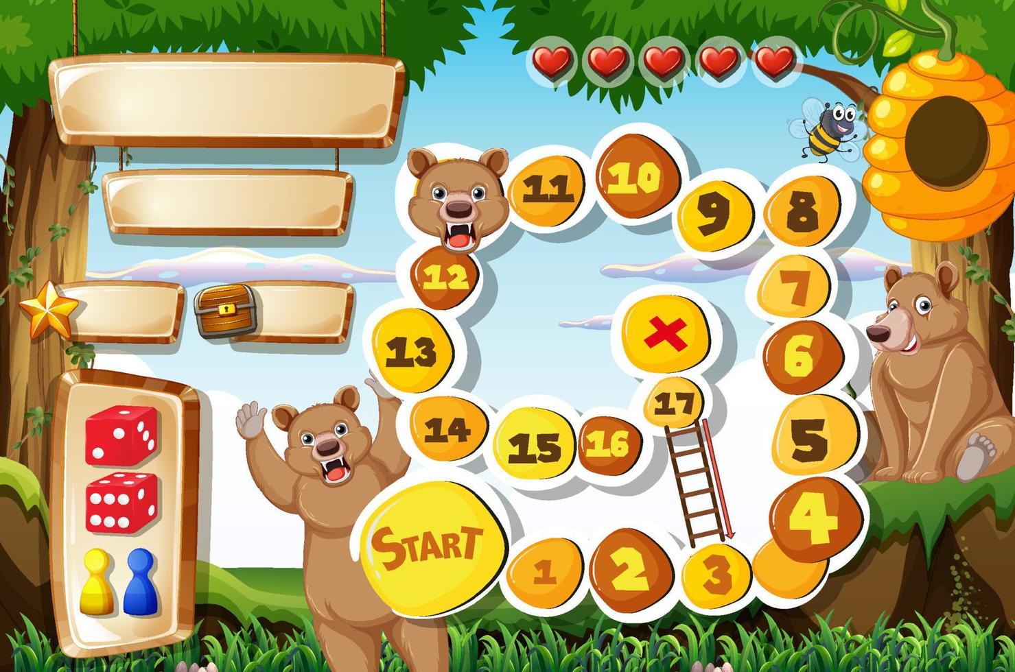 Game design with bears in background vector