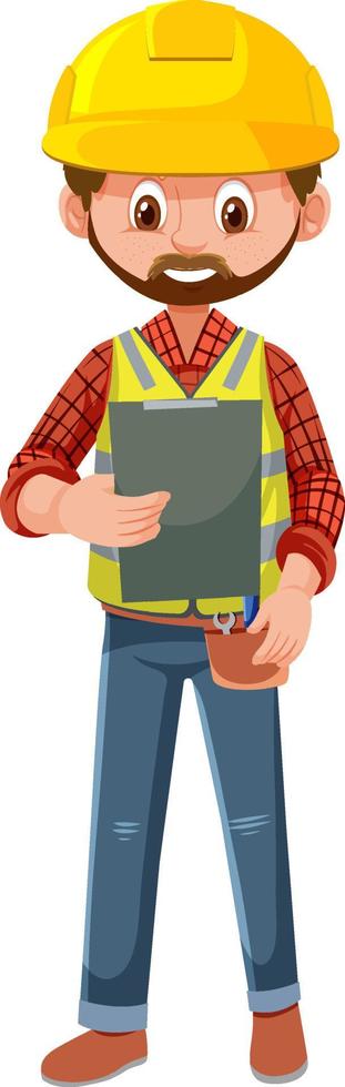 Engineer wearing safety hat vector