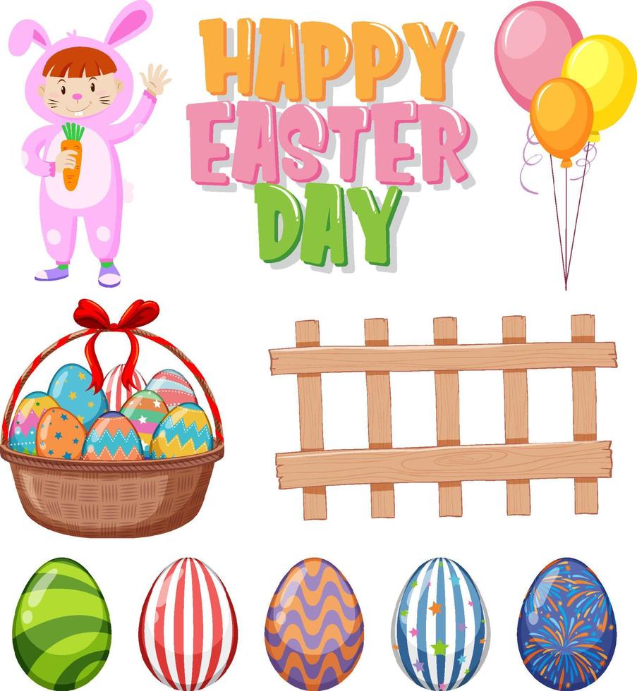 Easter theme with eggs and bunny vector