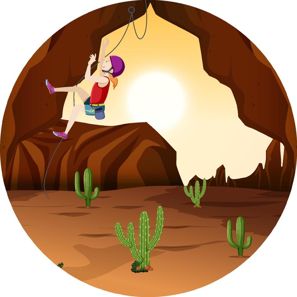 Rock climbing badge isolated vector