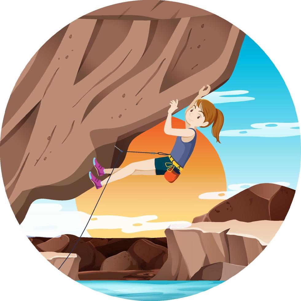 Rock climbing badge isolated vector