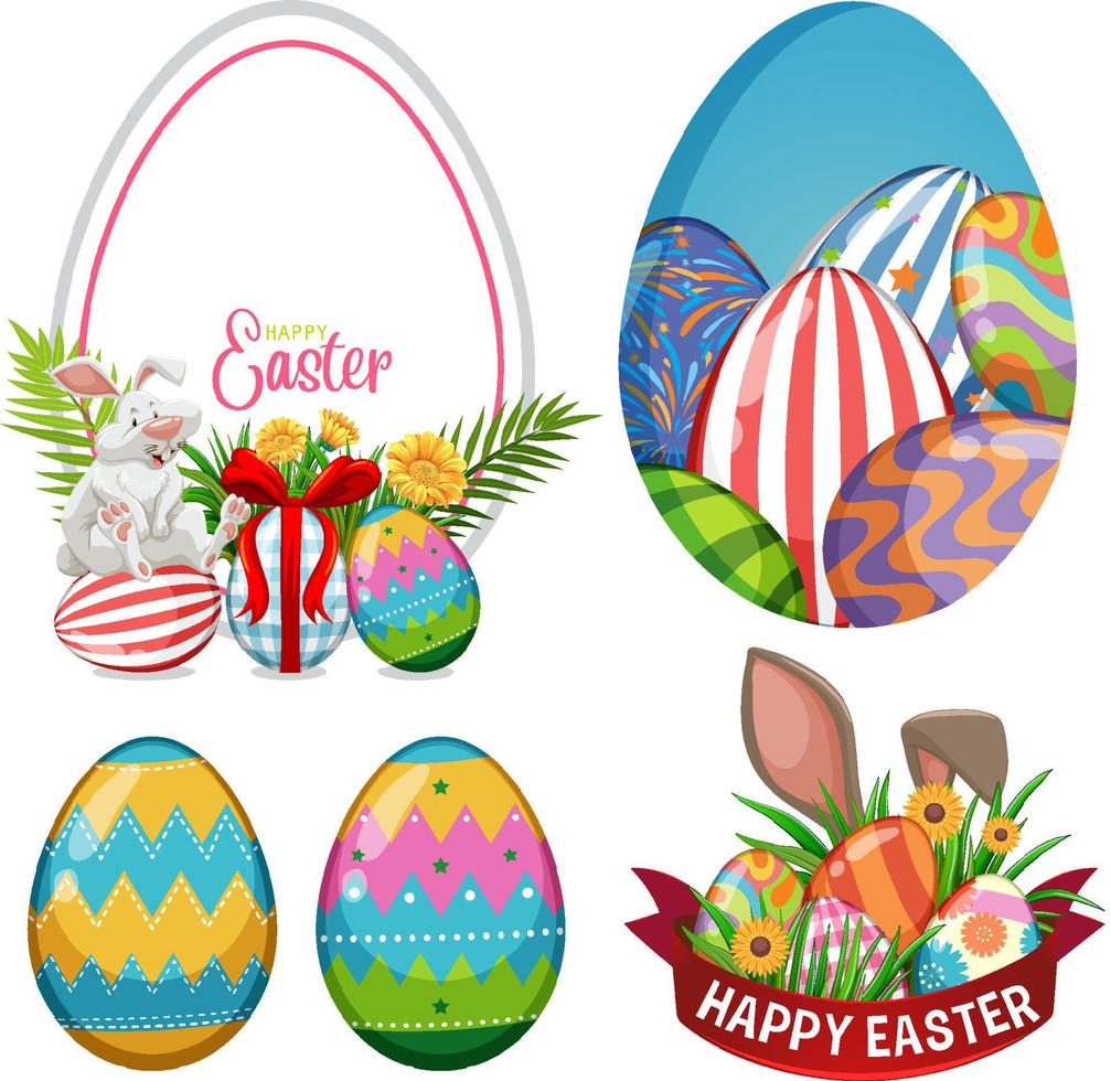 Easter theme with bunny and egg vector