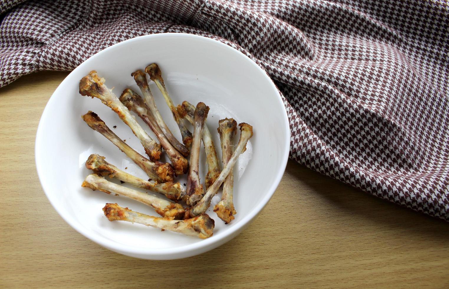 Chicken meat is eaten out photo
