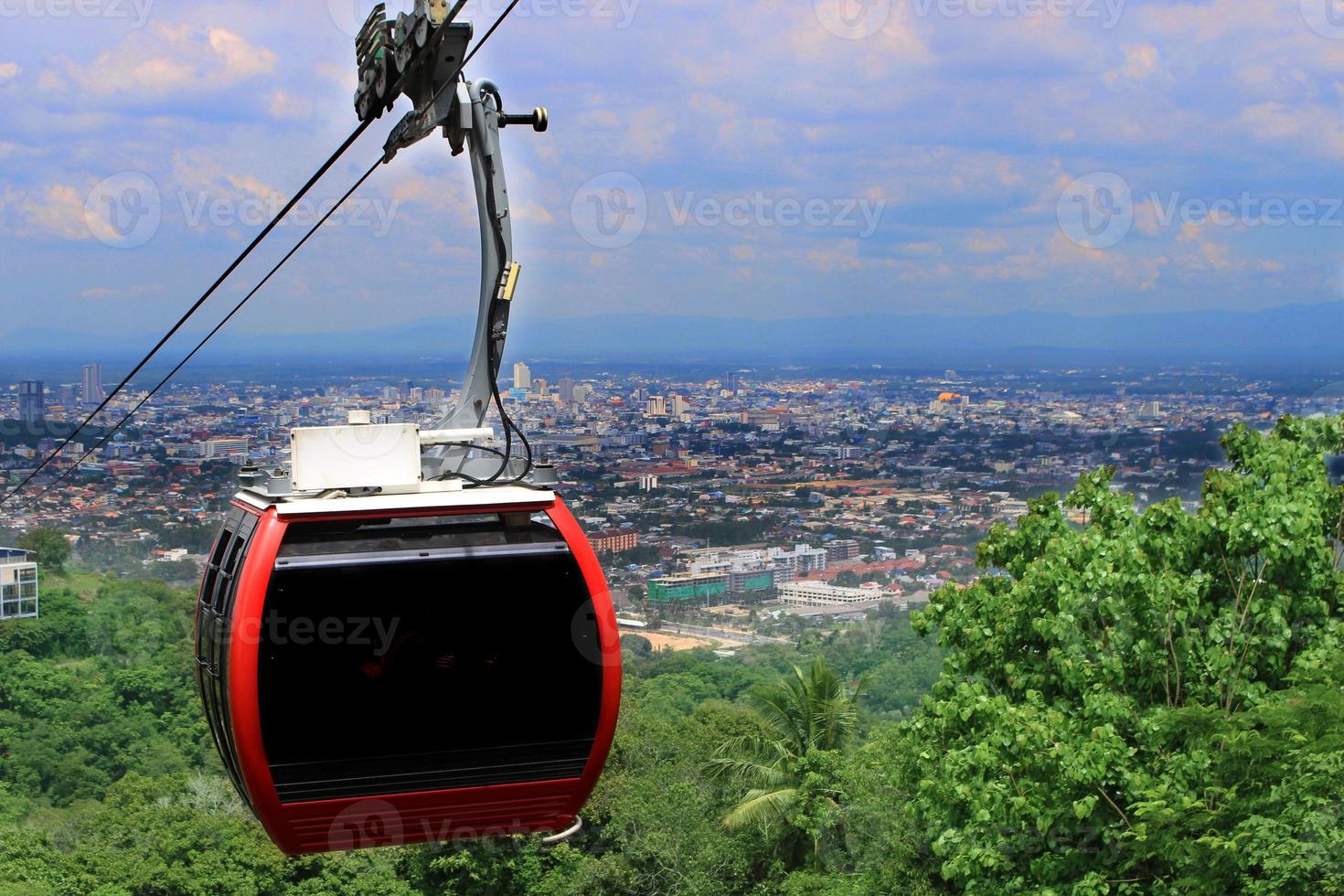 Air transport cable car on high . photo