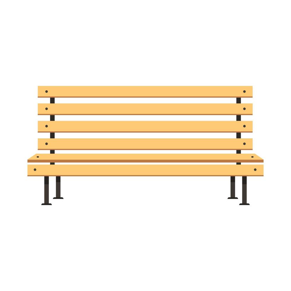 Park wooden bench vector flat concept illustration design