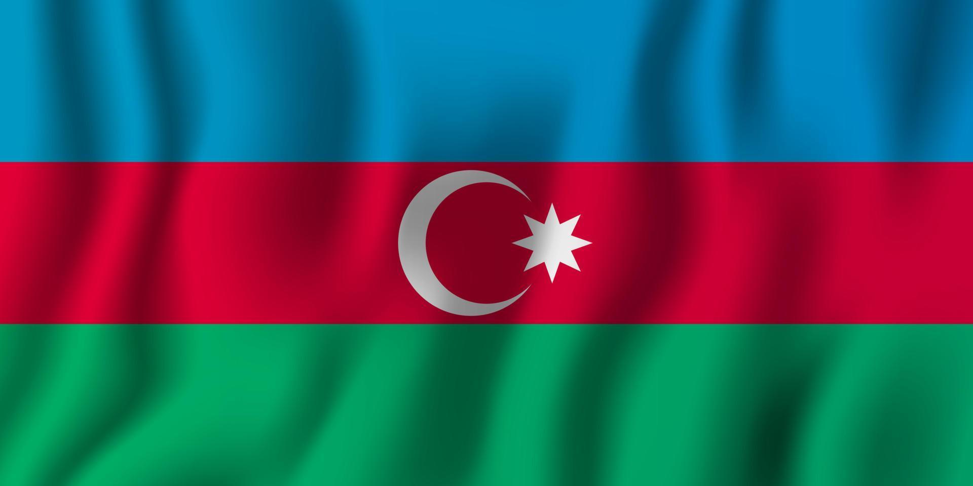 Ilustración de vector de bandera ondeante realista de azerbaiyán. símbolo de fondo del país nacional. día de la Independencia