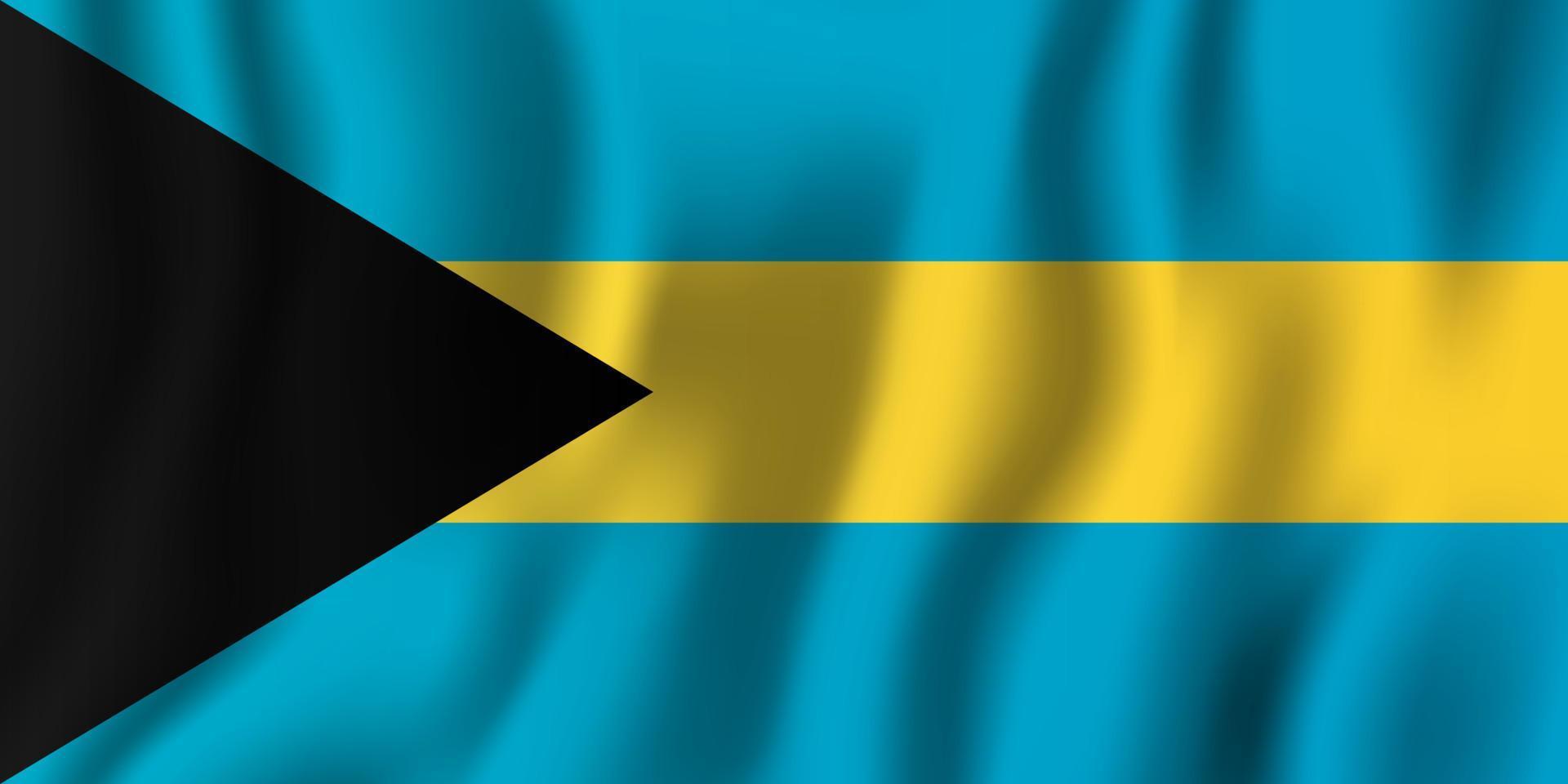 Bahamas realistic waving flag vector illustration. National country background symbol. Independence day