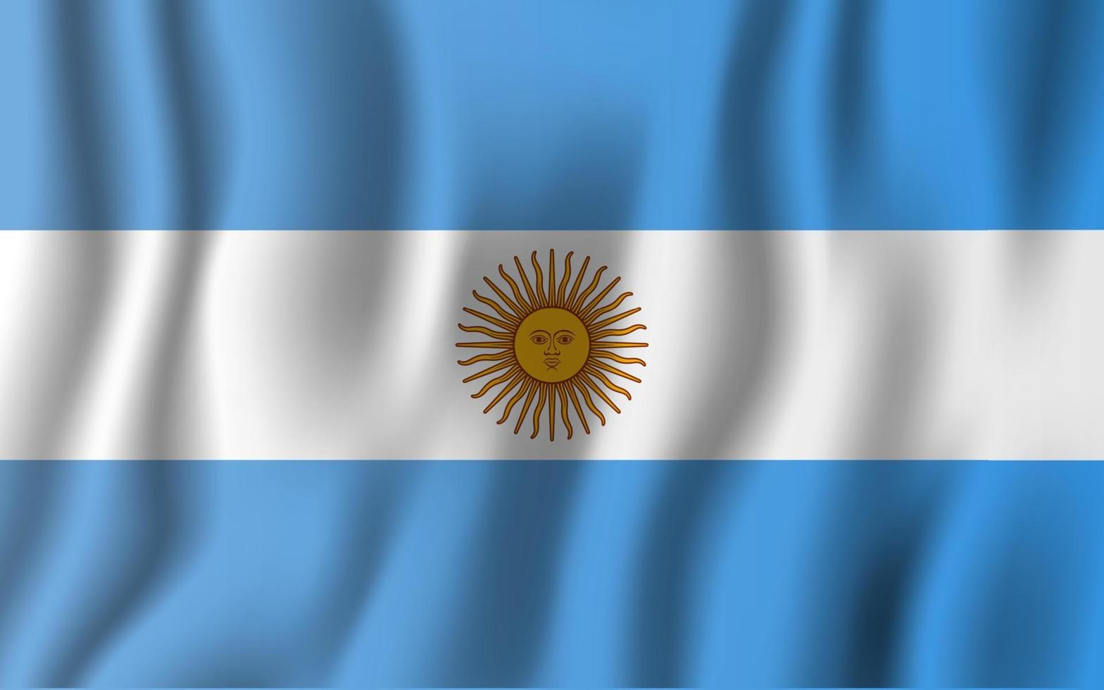 argentina bandera ondeante realista ilustración vectorial. símbolo de fondo del país nacional. día de la Independencia vector