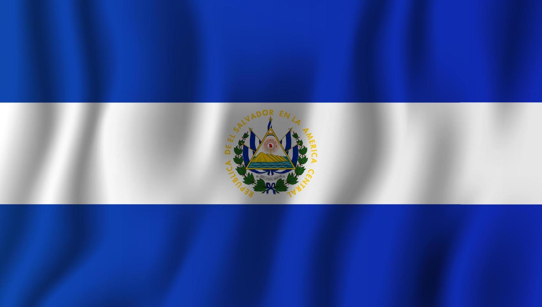 ilustración de vector de bandera ondeante realista de el salvador. símbolo de fondo del país nacional. día de la Independencia