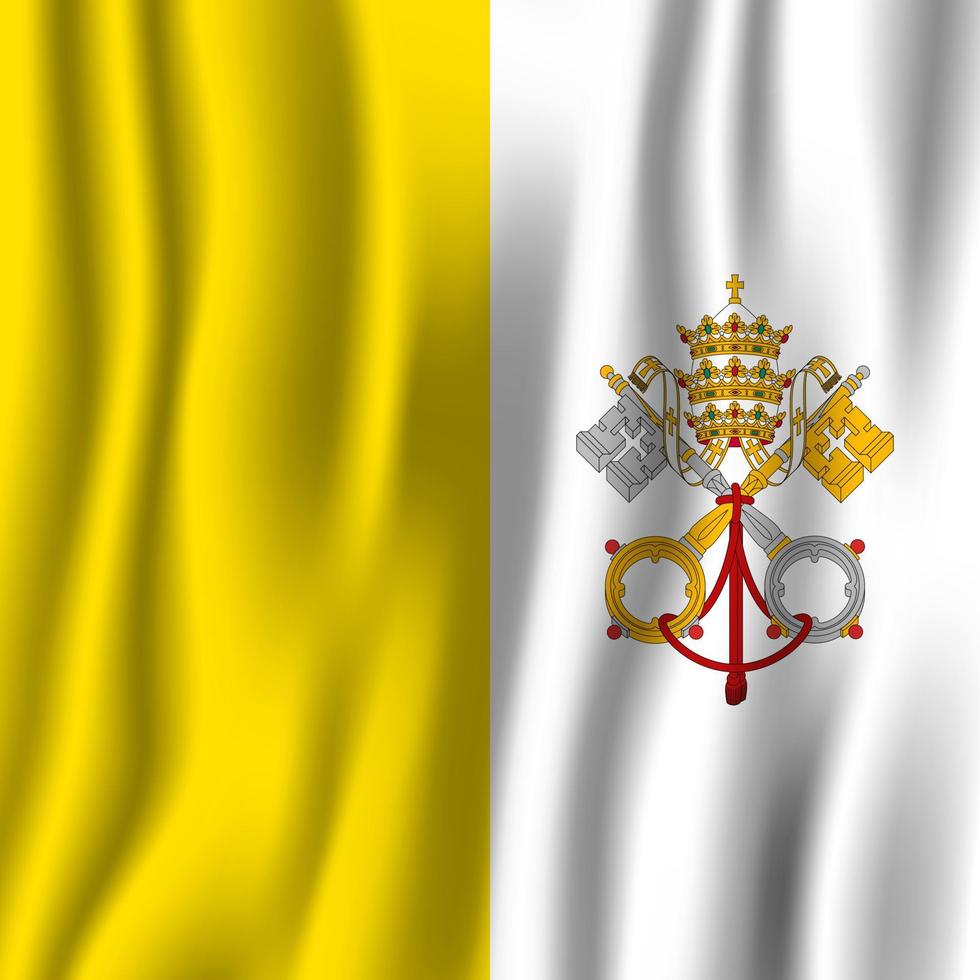 Vatican City realistic waving flag vector illustration. National country background symbol. Independence day
