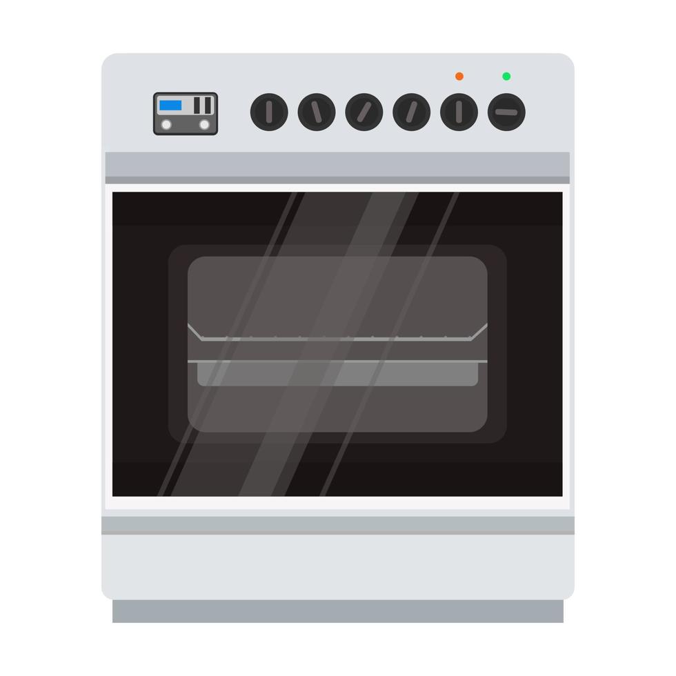 Oven stove vector icon illustration. Food cooking kitchen pizza isolated cooker. Microwave home electric symbol