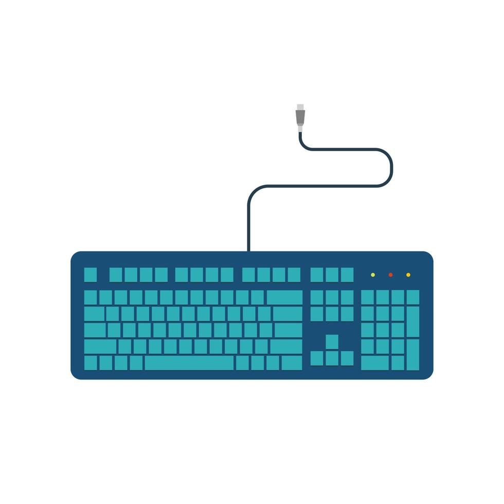 diseño de ilustración de vector de teclado plano simple aislado sobre fondo blanco