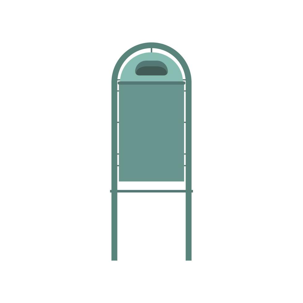 Metal trash bin icon vector flat illustration design