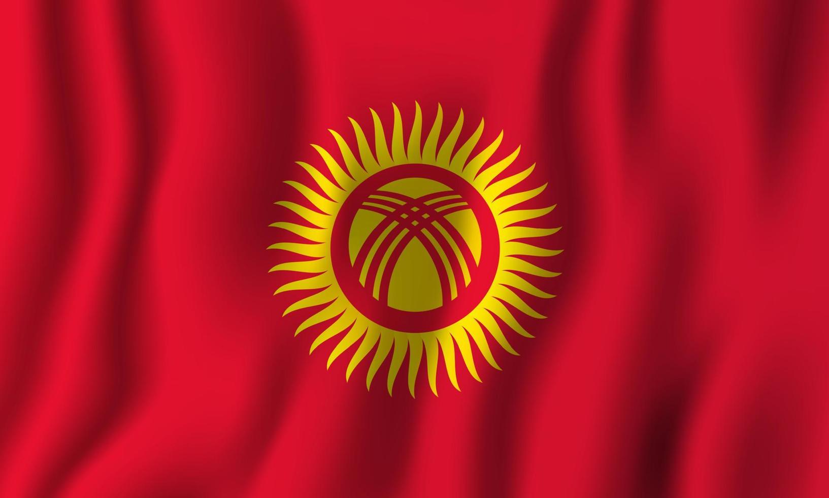 Kyrgyzstan realistic waving flag vector illustration. National country background symbol. Independence day