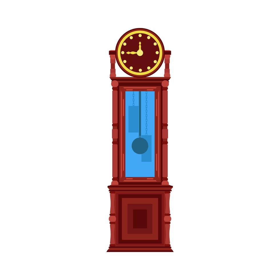 reloj ilustración vintage suelo interior muebles antiguos room. estilo de diseño retro de casa antigua de vector