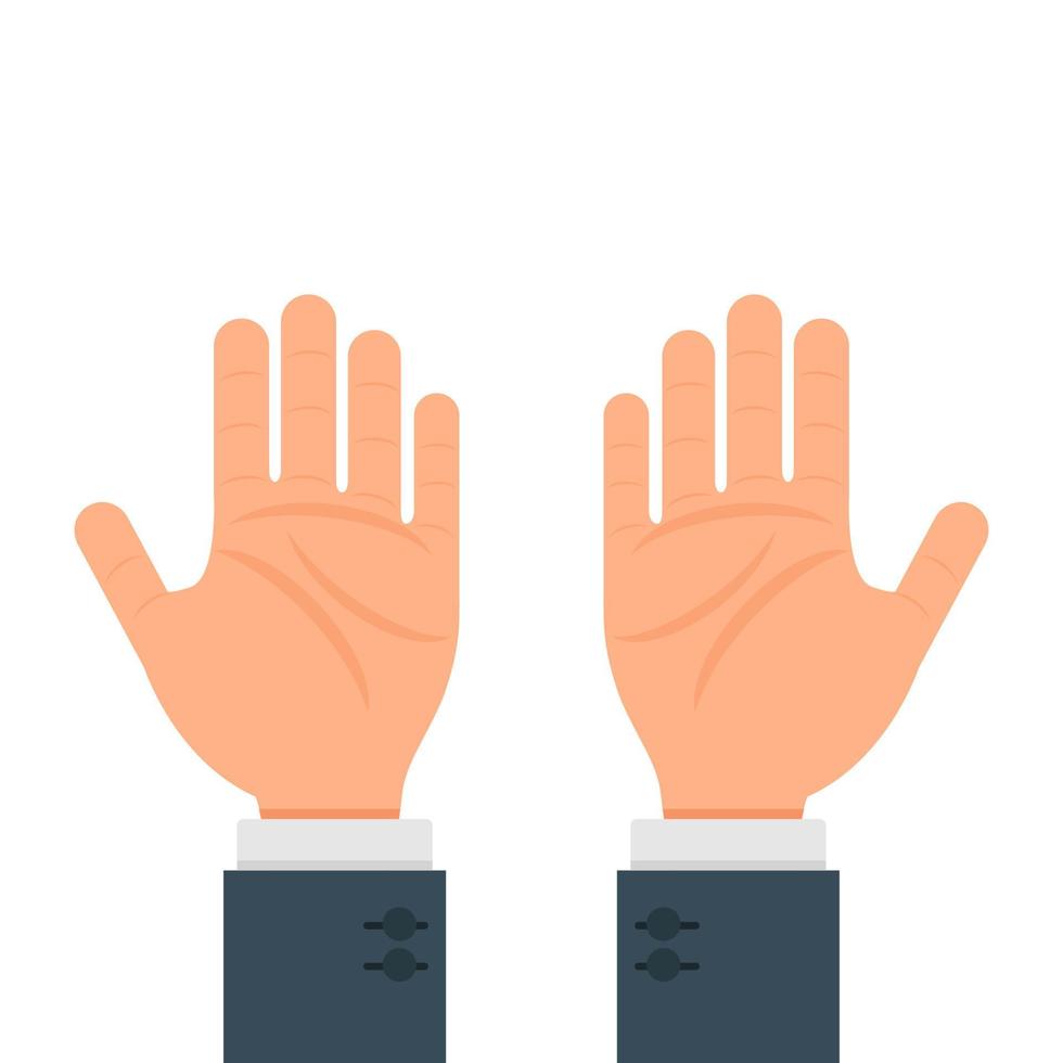 Human hands gesture vector flat illustration design isolated on white background