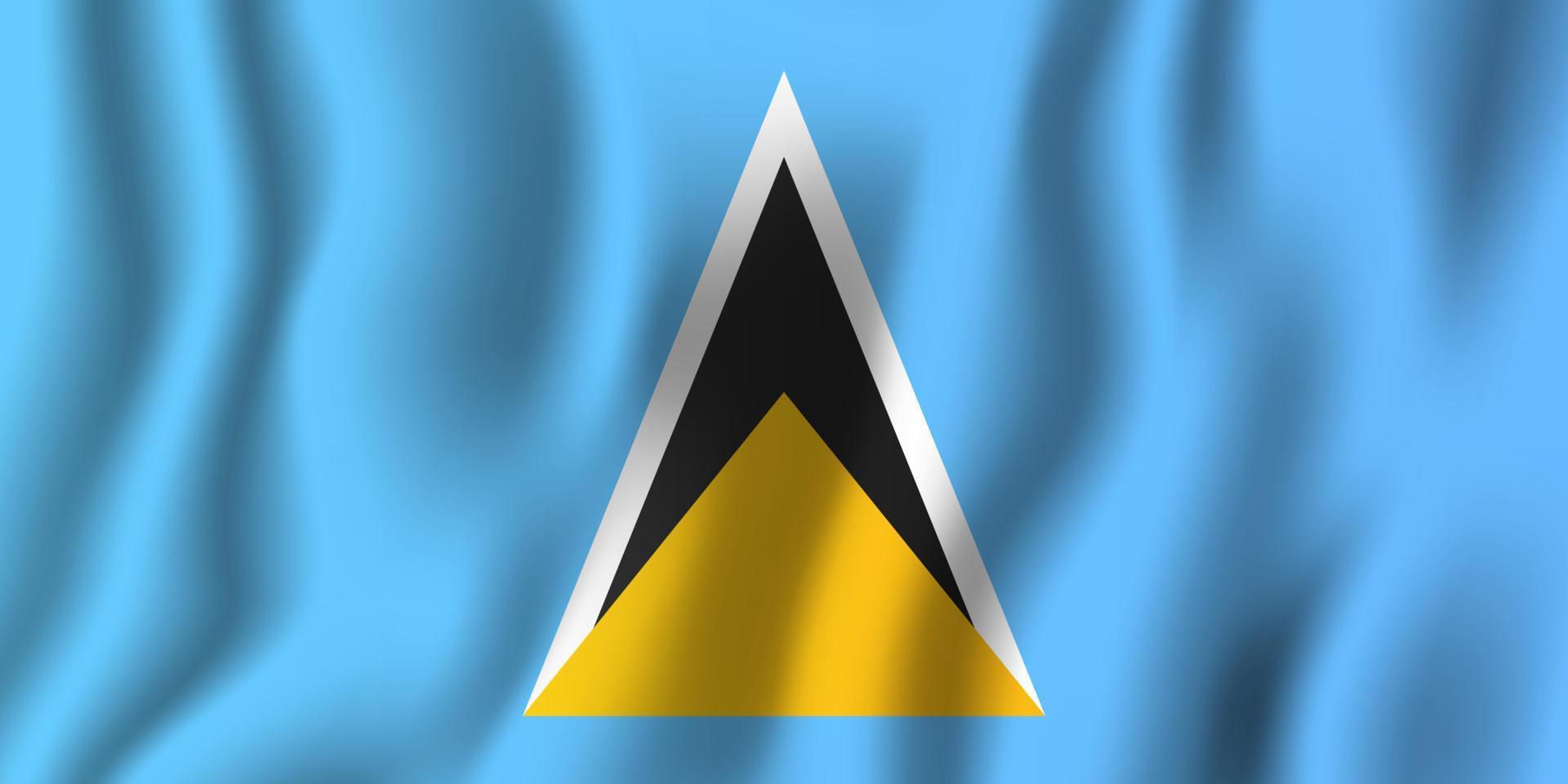 Saint Lucia realistic waving flag vector illustration. National country background symbol. Independence day