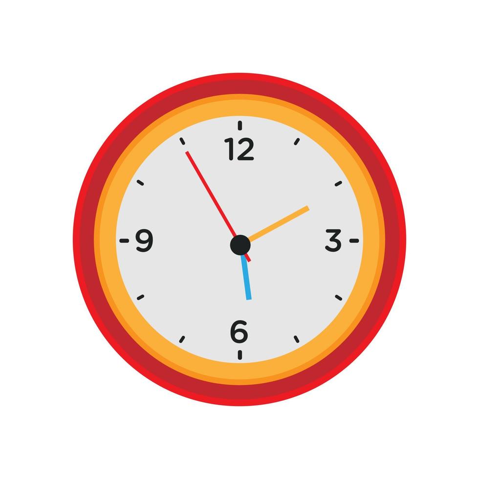 Clock wall vector round time isolated white icon. Watch hour illustration circle minute black classic office pointer