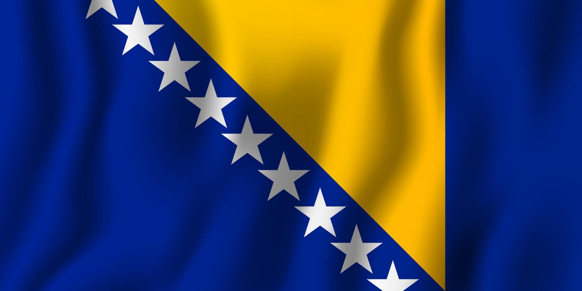 ilustración de vector de bandera ondeante realista de bosnia y herzegovina. símbolo de fondo del país nacional. día de la Independencia