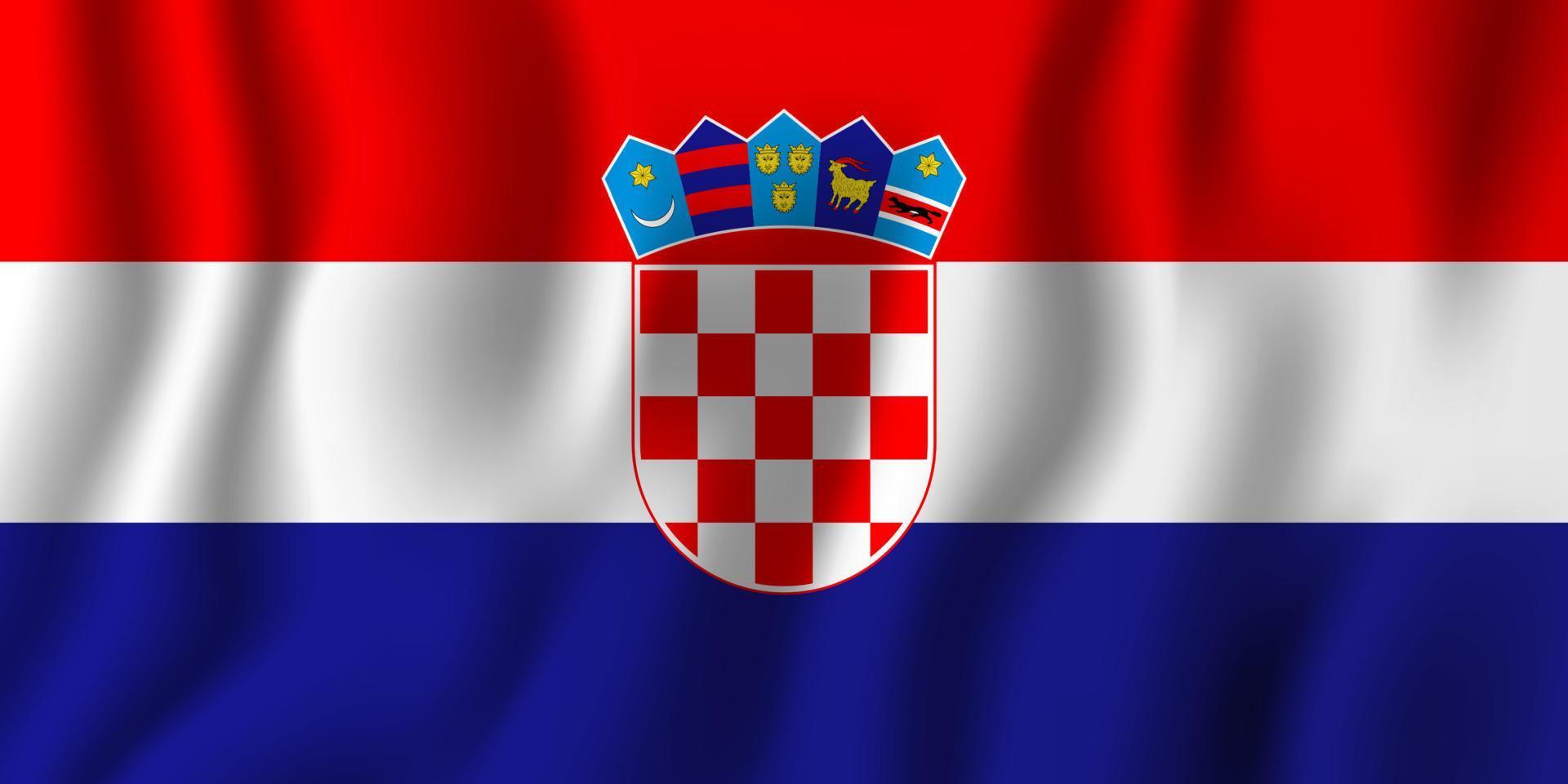 Croatia realistic waving flag vector illustration. National country background symbol. Independence day