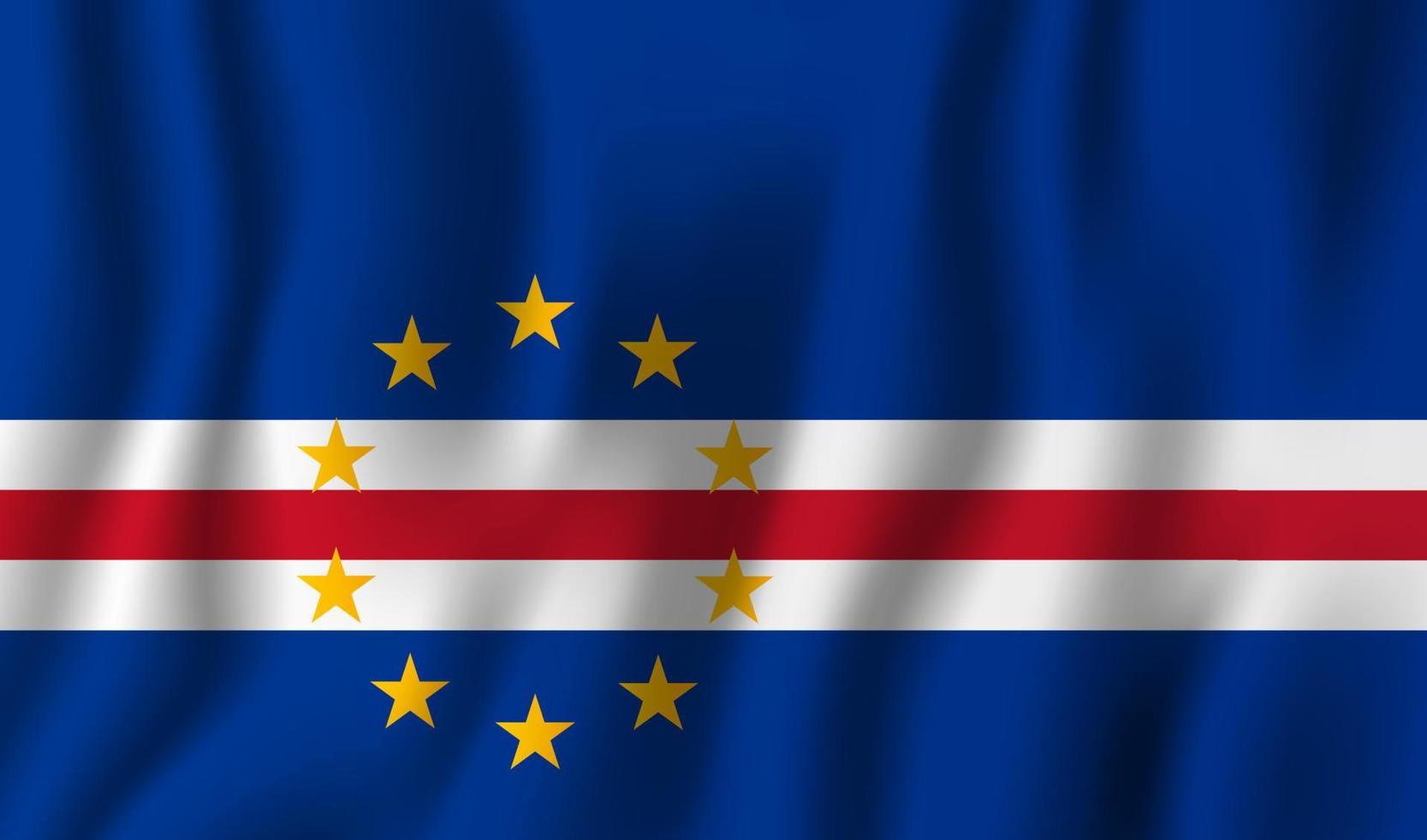 Cape Verde realistic waving flag vector illustration. National country background symbol 