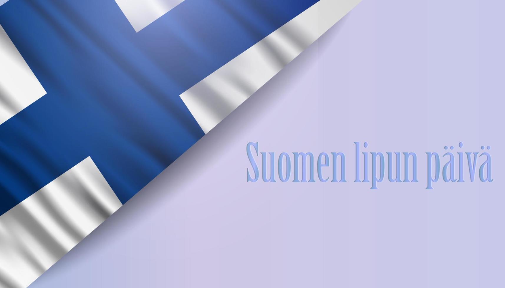 Finnish Flag Day vector realistic national background. Illustration independence finland banner