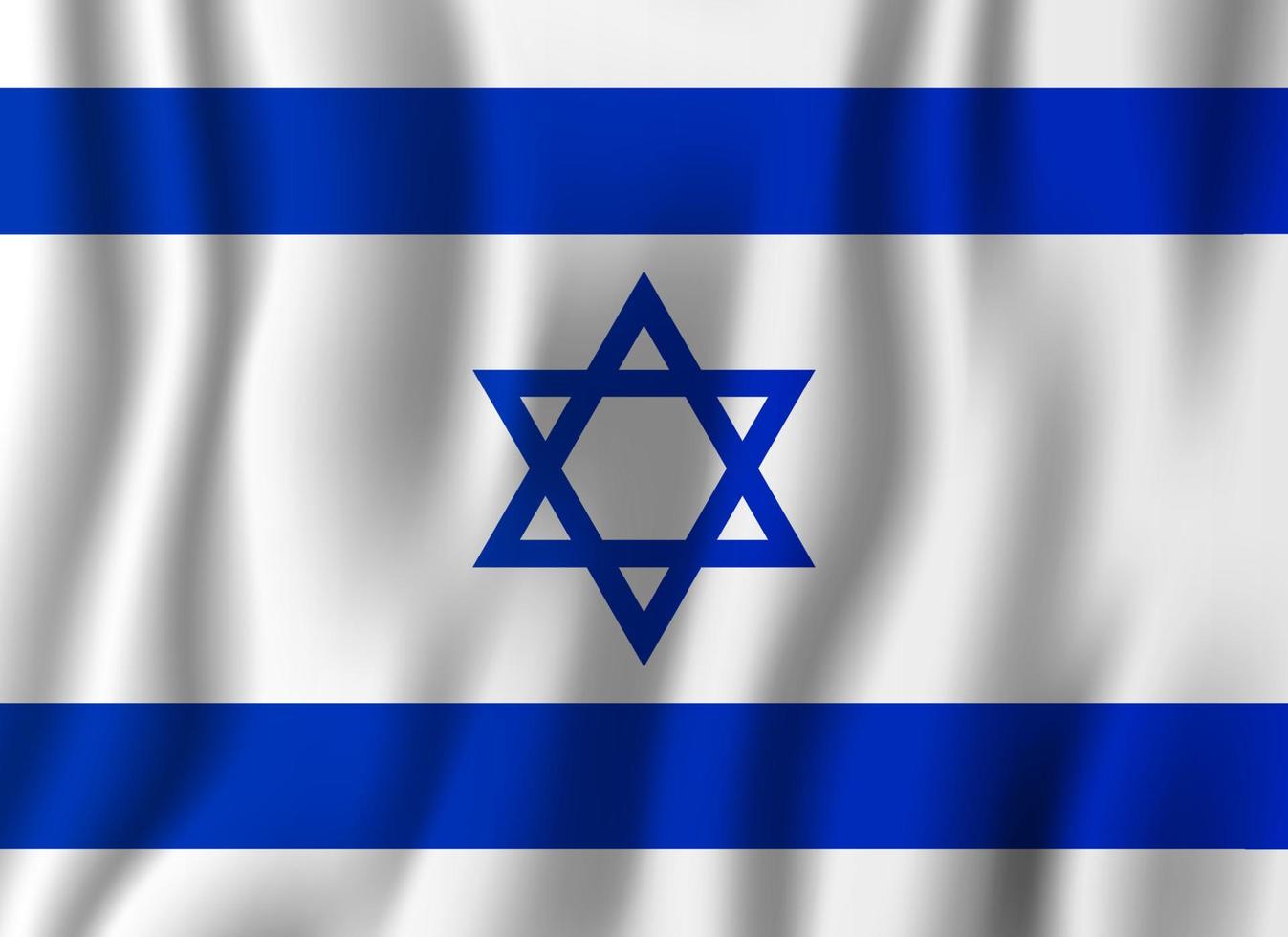 Ilustración de vector de bandera ondeante realista de israel. símbolo de fondo del país nacional. día de la Independencia